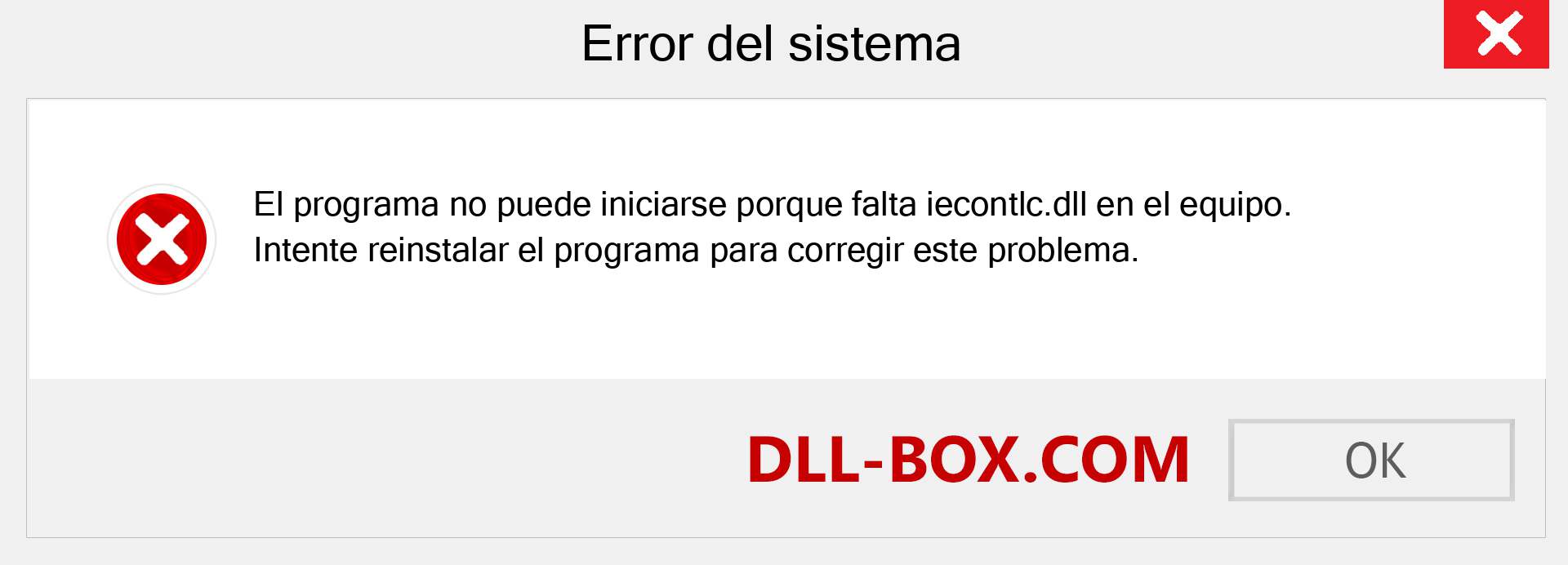 ¿Falta el archivo iecontlc.dll ?. Descargar para Windows 7, 8, 10 - Corregir iecontlc dll Missing Error en Windows, fotos, imágenes